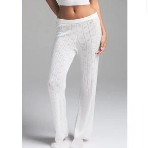 SKIMS White Sweater Knit Lounge Pants NWOT sz S
